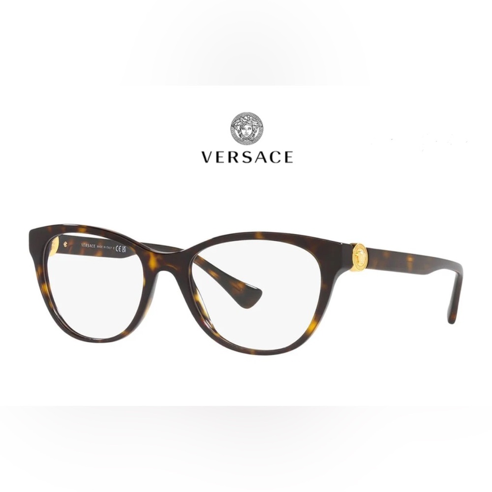 Versace Tortoise Shell Women's Glasses VE 3330 Dark Havana Women’s Eyewear Frame